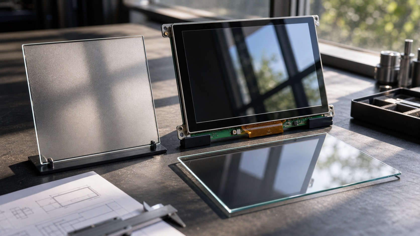Anti-Glare and Anti-Reflective Cover Glass for TFT Displays